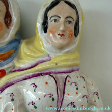 Load image into Gallery viewer, Antique Victorian Pottery Figurine of Two Scottish Newhaven Fishwives; c 1860
