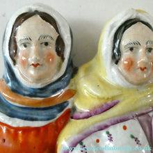 Load image into Gallery viewer, Antique Victorian Pottery Figurine of Two Scottish Newhaven Fishwives; c 1860
