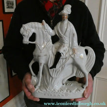 Load image into Gallery viewer, 1860s Staffordshire Figurine of Colonel Peard on Horseback

