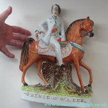 Load image into Gallery viewer, Equestrian Figurines. 1860s Staffordshire Pottery. Pair Edward VII and Princess Alexandra
