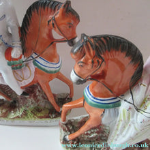 Load image into Gallery viewer, Equestrian Figurines. 1860s Staffordshire Pottery. Pair Edward VII and Princess Alexandra
