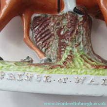 Load image into Gallery viewer, Equestrian Figurines. 1860s Staffordshire Pottery. Pair Edward VII and Princess Alexandra

