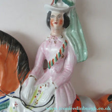 Load image into Gallery viewer, Equestrian Figurines. 1860s Staffordshire Pottery. Pair Edward VII and Princess Alexandra
