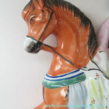 Load image into Gallery viewer, Equestrian Figurines. 1860s Staffordshire Pottery. Pair Edward VII and Princess Alexandra
