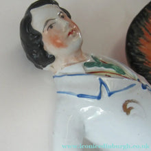 Load image into Gallery viewer, Equestrian Figurines. 1860s Staffordshire Pottery. Pair Edward VII and Princess Alexandra
