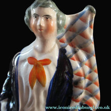 Load image into Gallery viewer, 1860s Staffordshire Flatback Figurine Crimean Sailor with Flag and Canon
