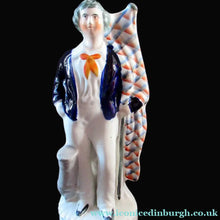 Load image into Gallery viewer, 1860s Staffordshire Flatback Figurine Crimean Sailor with Flag and Canon
