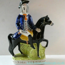 Load image into Gallery viewer, Smaller Pair. 19th Century Antique Staffordshire HIGHWAYMEN Figurines of Dick Turpin and Tom King
