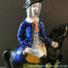 Load image into Gallery viewer, Smaller Pair. 19th Century Antique Staffordshire HIGHWAYMEN Figurines of Dick Turpin and Tom King
