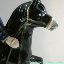 Load image into Gallery viewer, Smaller Pair. 19th Century Antique Staffordshire HIGHWAYMEN Figurines of Dick Turpin and Tom King
