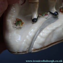 Load image into Gallery viewer, ANTIQUE Victorian 1860s Staffordshire Spill Vase Featuring a Little Boy with a Little Poodle on his Lap
