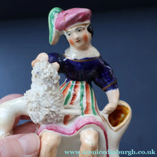 Load image into Gallery viewer, ANTIQUE Victorian 1860s Staffordshire Spill Vase Featuring a Little Boy with a Little Poodle on his Lap
