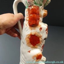 Load image into Gallery viewer, Sweet ANTIQUE STAFFORDSHIRE 19th Century Tall Spaniel Dog Jug or Pitcher
