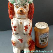 Load image into Gallery viewer, Sweet ANTIQUE STAFFORDSHIRE 19th Century Tall Spaniel Dog Jug or Pitcher
