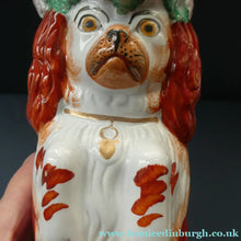 Load image into Gallery viewer, Sweet ANTIQUE STAFFORDSHIRE 19th Century Tall Spaniel Dog Jug or Pitcher
