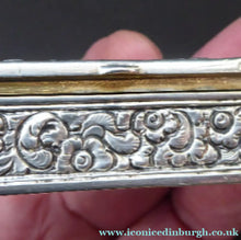 Load image into Gallery viewer, ANTIQUE 1870s Indian Chased Silver Oblong Snuff Box. TRICHINOPOLY.
