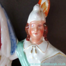 Load image into Gallery viewer, Genuine ANTIQUE Pair of 19th Century Staffordshire Figures Representing War and Peace; c 1870

