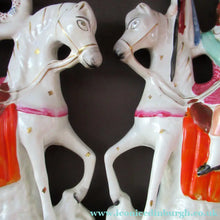 Load image into Gallery viewer, Genuine ANTIQUE Pair of 19th Century Staffordshire Figures Representing War and Peace; c 1870

