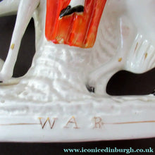 Load image into Gallery viewer, Genuine ANTIQUE Pair of 19th Century Staffordshire Figures Representing War and Peace; c 1870

