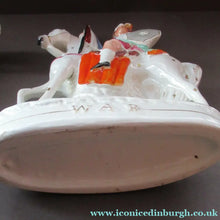 Load image into Gallery viewer, Genuine ANTIQUE Pair of 19th Century Staffordshire Figures Representing War and Peace; c 1870
