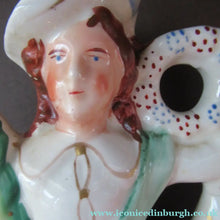 Load image into Gallery viewer, Genuine ANTIQUE Pair of 19th Century Staffordshire Figures Representing War and Peace; c 1870

