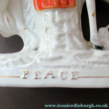 Load image into Gallery viewer, Genuine ANTIQUE Pair of 19th Century Staffordshire Figures Representing War and Peace; c 1870 - Staffordshire Figures
