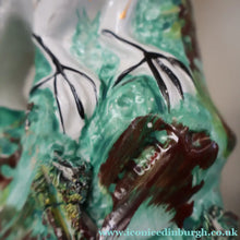 Load image into Gallery viewer, PAIR of Antique 1870s STAFFORDSHIRE Chimney Ornaments of Birds Perched on Mossy Banks
