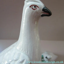 Load image into Gallery viewer, 1870s Pair of White Bird Staffordshire Flatback Figurines Antique
