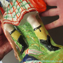 Load image into Gallery viewer, Huge Staffordshire Figurine Spill Vase: Gamekeeper or Hunter with his Retriever Dog
