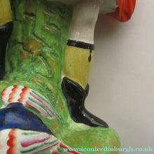Load image into Gallery viewer, Huge Staffordshire Figurine Spill Vase: Gamekeeper or Hunter with his Retriever Dog
