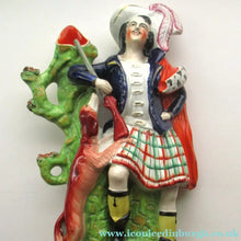 Load image into Gallery viewer, Huge Staffordshire Figurine Spill Vase: Gamekeeper or Hunter with his Retriever Dog
