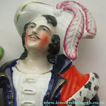 Load image into Gallery viewer, Huge Staffordshire Figurine Spill Vase: Gamekeeper or Hunter with his Retriever Dog
