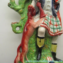 Load image into Gallery viewer, Huge Staffordshire Figurine Spill Vase: Gamekeeper or Hunter with his Retriever Dog
