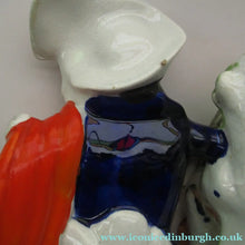 Load image into Gallery viewer, Huge Staffordshire Figurine Spill Vase: Gamekeeper or Hunter with his Retriever Dog
