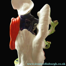 Load image into Gallery viewer, Huge Staffordshire Figurine Spill Vase: Gamekeeper or Hunter with his Retriever Dog
