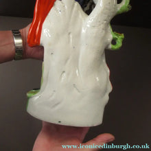 Load image into Gallery viewer, Huge Staffordshire Figurine Spill Vase: Gamekeeper or Hunter with his Retriever Dog
