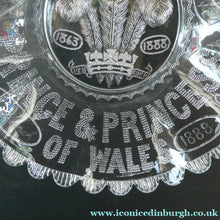 Load image into Gallery viewer, Edward VII Pressed Glass Bowl. British Royalty Silver Wedding 1880s
