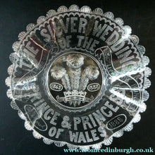 Load image into Gallery viewer, Edward VII Pressed Glass Bowl. British Royalty Silver Wedding 1880s
