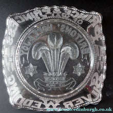 Load image into Gallery viewer, King Edward VII Silver Wedding Clear Pressed Glass Dish. 1863 - 1888. 8 1/2 inches
