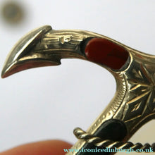Load image into Gallery viewer, 1880s SCOTTISH SILVER: Victorian ANCHOR BROOCH with Inset Specimen Agates
