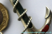 Load image into Gallery viewer, 1880s SCOTTISH SILVER: Victorian ANCHOR BROOCH with Inset Specimen Agates
