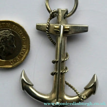 Load image into Gallery viewer, 1880s SCOTTISH SILVER: Victorian ANCHOR BROOCH with Inset Specimen Agates
