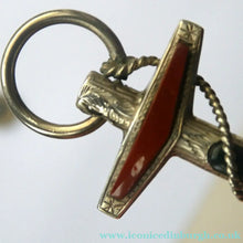 Load image into Gallery viewer, 1880s SCOTTISH SILVER: Victorian ANCHOR BROOCH with Inset Specimen Agates

