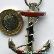 Load image into Gallery viewer, 1880s SCOTTISH SILVER: Victorian ANCHOR BROOCH with Inset Specimen Agates

