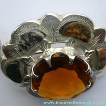 Load image into Gallery viewer, Sweet Antique SCOTTISH VICTORIAN SILVER &amp; Agate Insets. With Large Raised Cairngorm Stone
