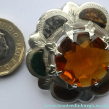 Load image into Gallery viewer, Sweet Antique SCOTTISH VICTORIAN SILVER &amp; Agate Insets. With Large Raised Cairngorm Stone
