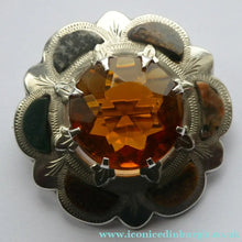 Load image into Gallery viewer, Sweet Antique SCOTTISH VICTORIAN SILVER &amp; Agate Insets. With Large Raised Cairngorm Stone

