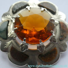 Load image into Gallery viewer, Sweet Antique SCOTTISH VICTORIAN SILVER &amp; Agate Insets. With Large Raised Cairngorm Stone
