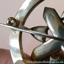 Load image into Gallery viewer, LARGE Antique SCOTTISH VICTORIAN SILVER &amp; Agate Hardstone Brooch or Pin
