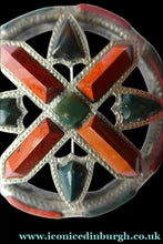 Load image into Gallery viewer, LARGE Antique SCOTTISH VICTORIAN SILVER &amp; Agate Hardstone Brooch or Pin
